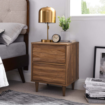 Vespera 2-Drawer Nightstand by Modway, natural oak finish with two drawers on legs on Tampa Home & Garden Store