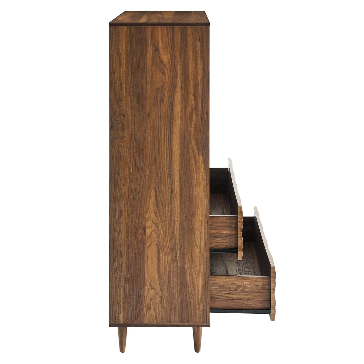 Vespera 5-Drawer Chest by Modway in warm walnut wood finish with tapered legs on Tampa Home & Garden Store