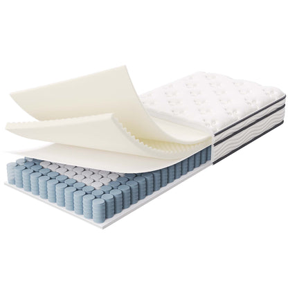 Twin Jenna innerspring and foam narrow mattress with quilted top and visible coils on Tampa Home & Garden Store