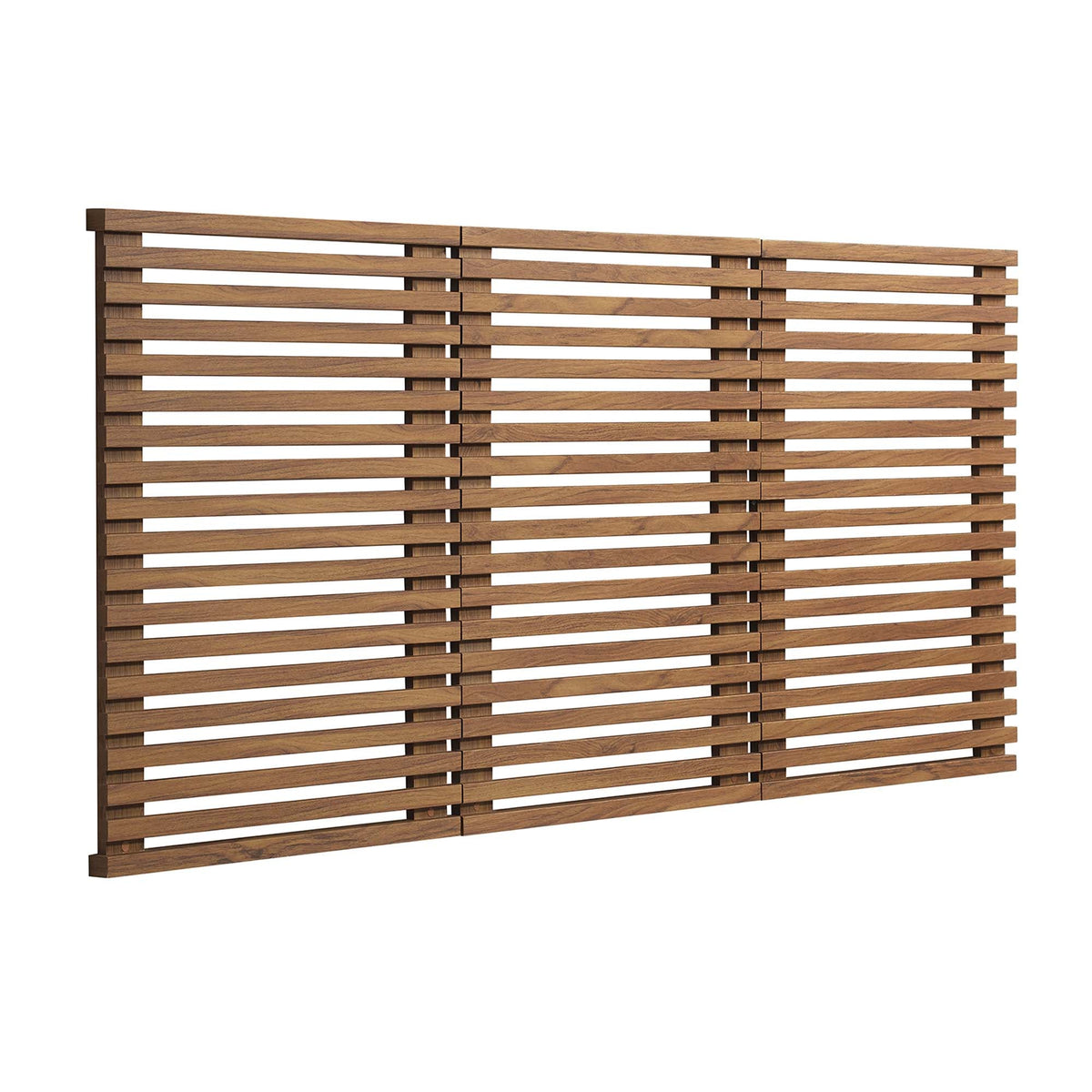 Render Wall Mount Queen Headboard by HouseOfZazla, brown wood slats on Tampa Home & Garden Store