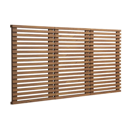 Render Wall Mount Queen Headboard by HouseOfZazla, brown wood slats on Tampa Home & Garden Store