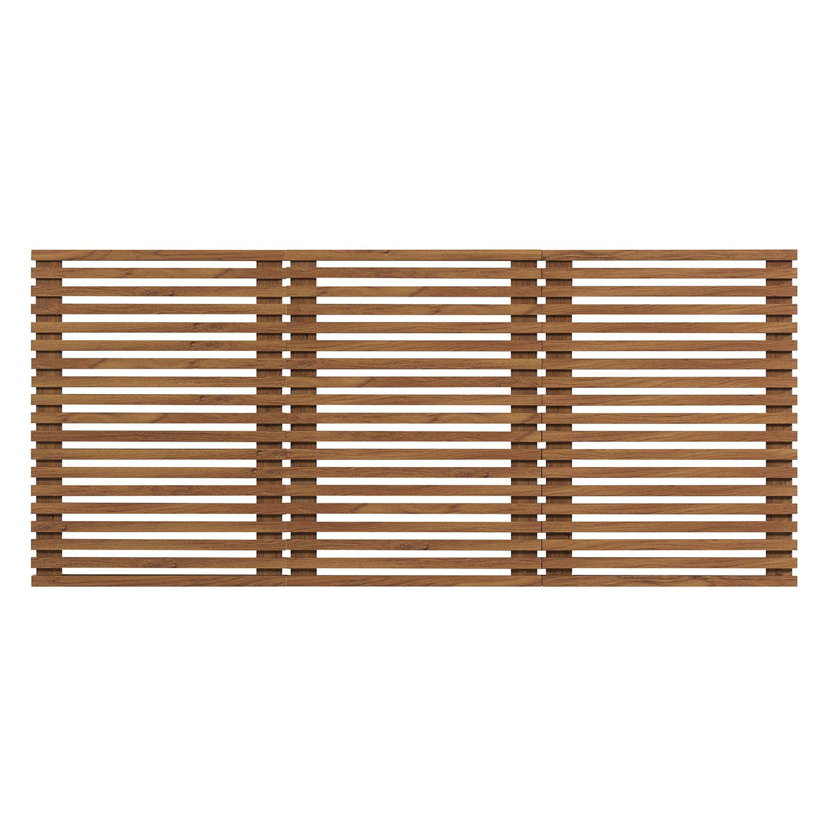 Render Wall Mount Queen Headboard wooden slatted panel brown oak finish HouseOfZazla on Tampa Home & Garden Store