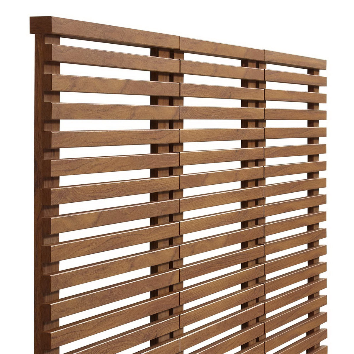 Render Wall Mount Queen Headboard brown wood with horizontal slat design HouseOfZazla on Tampa Home & Garden Store