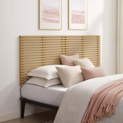 Render Wall Mount King Headboard by Modway in natural wood slat design on Tampa Home & Garden Store