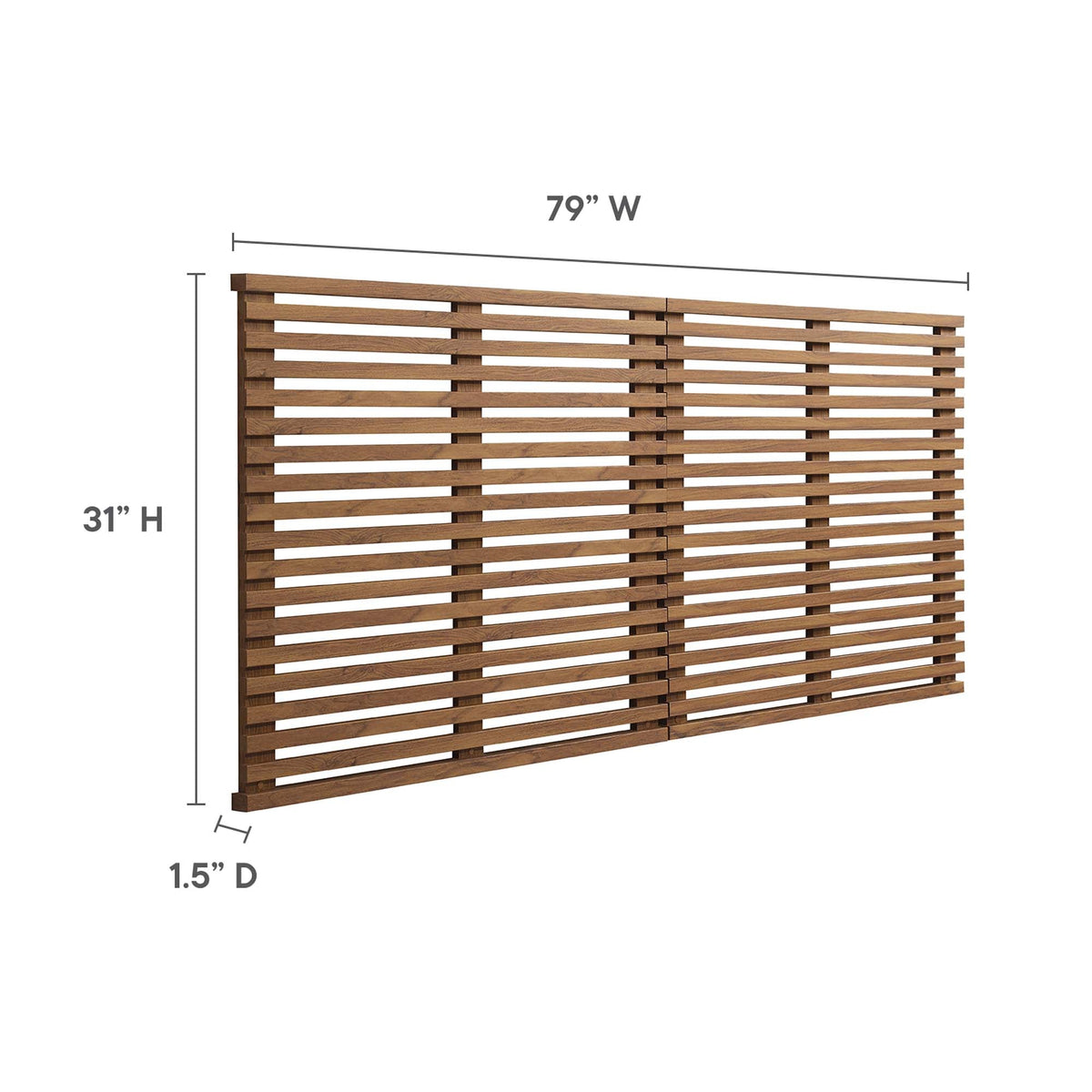 Render Wall Mount King Headboard by Modway, wooden slat headboard in brown finish, 79in wide on Tampa Home & Garden Store