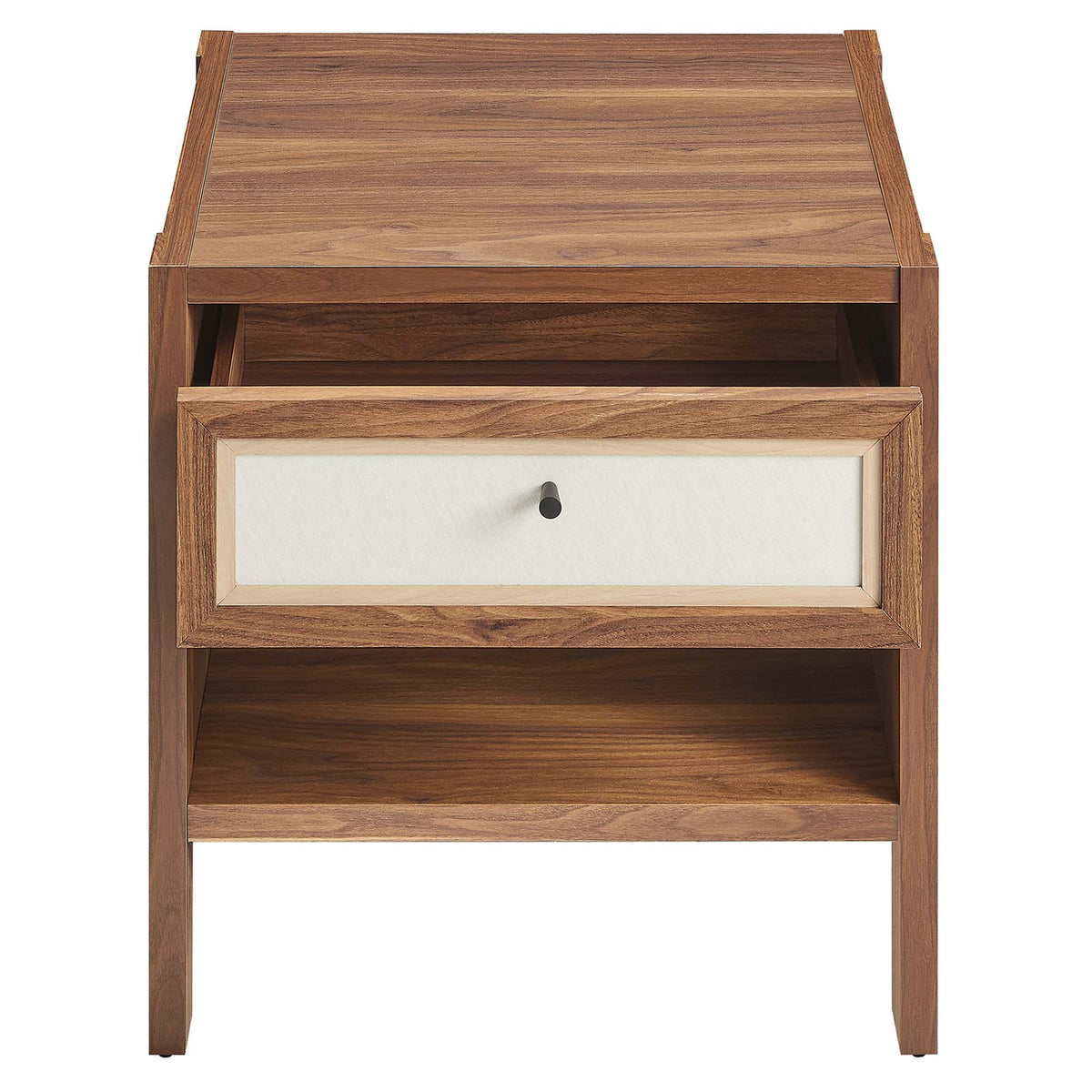 Capri Wood Grain Nightstand by Modway, wood finish with white-front drawer on Tampa Home & Garden Store