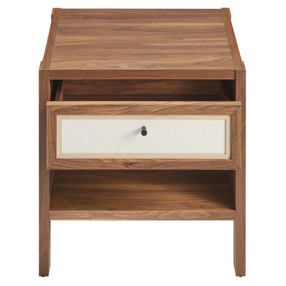 Capri Wood Grain Nightstand by Modway, wood finish with white-front drawer on Tampa Home & Garden Store