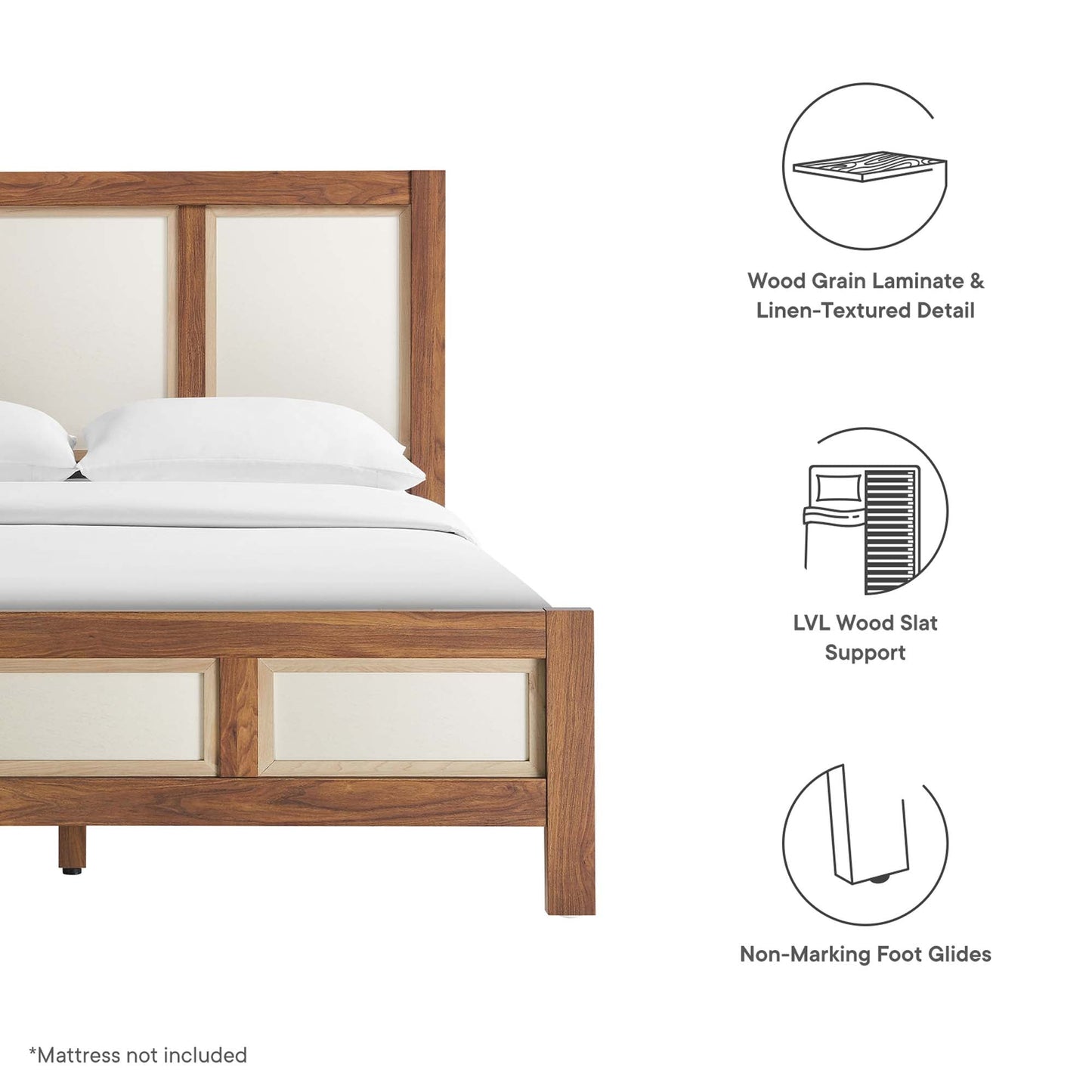 Capri Queen Platform Bed by Modway Wood Grain