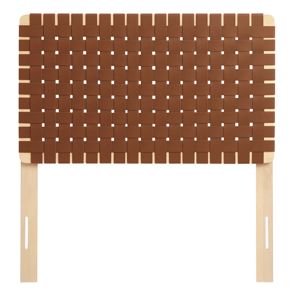 Sparta Weave vegan leather twin headboard by HouseOfZazla in warm brown woven design on Tampa Home & Garden Store