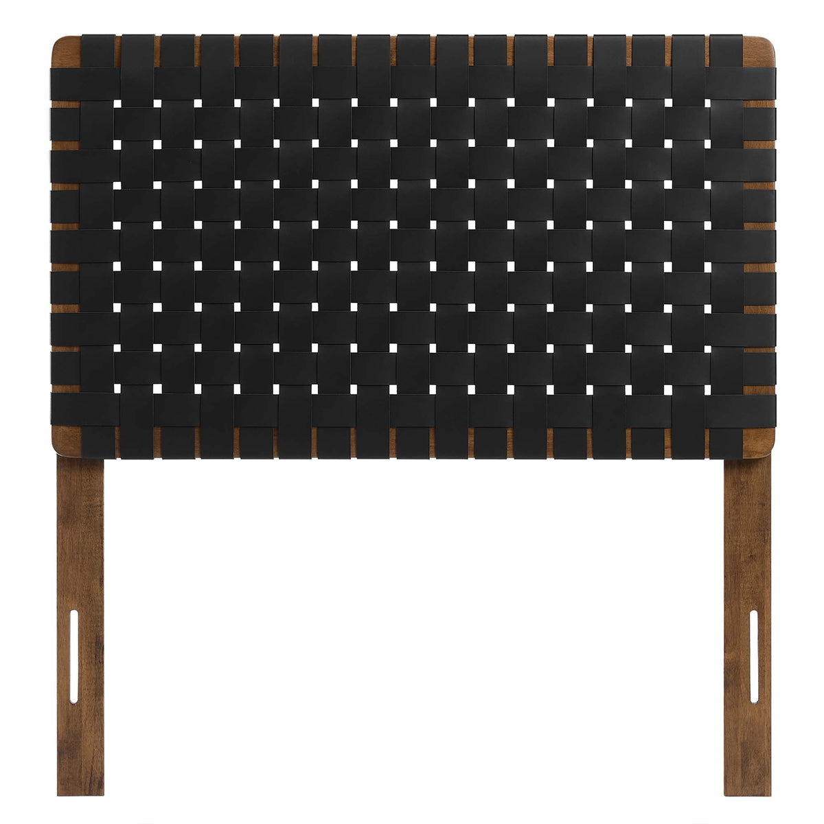 Sparta Weave vegan leather twin headboard with black woven straps on frame HouseOfZazla on Tampa Home & Garden Store