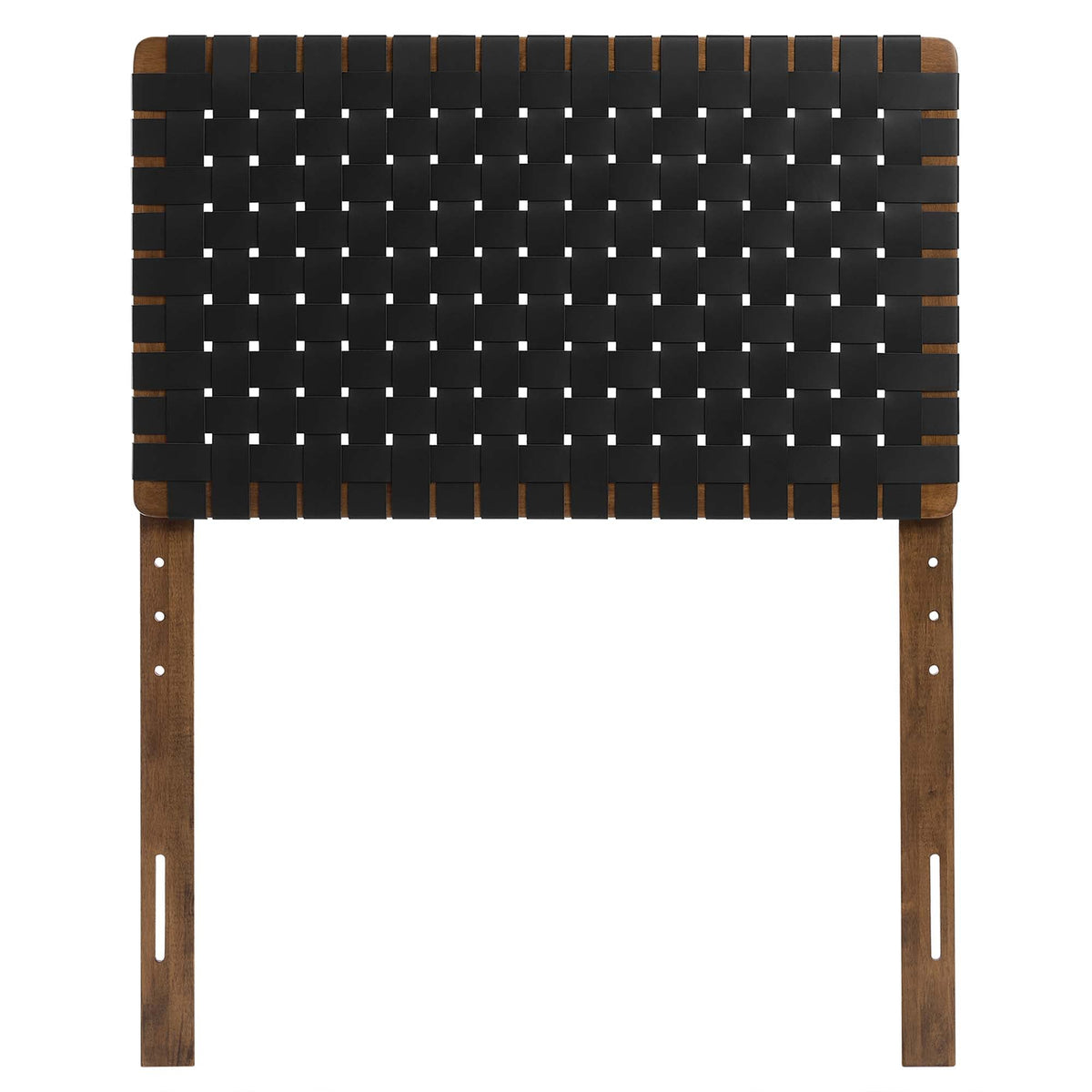 Sparta Weave Vegan Leather Twin Headboard black strap weave on wood frame HouseOfZazla on Tampa Home & Garden Store