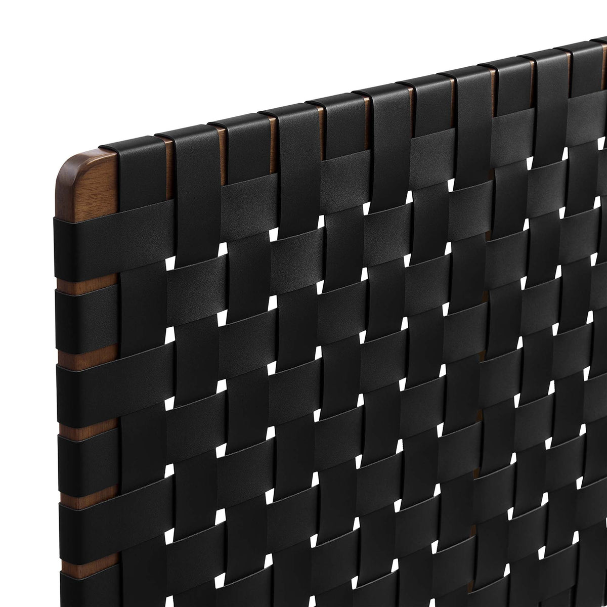 Sparta Weave Vegan Leather Twin Headboard by HouseOfZazla black woven straps with wood frame on Tampa Home & Garden Store
