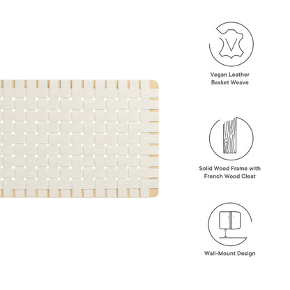 Modway Sparta Weave Vegan Leather Full Headboard Natural Beige basket weave on Tampa Home & Garden Store