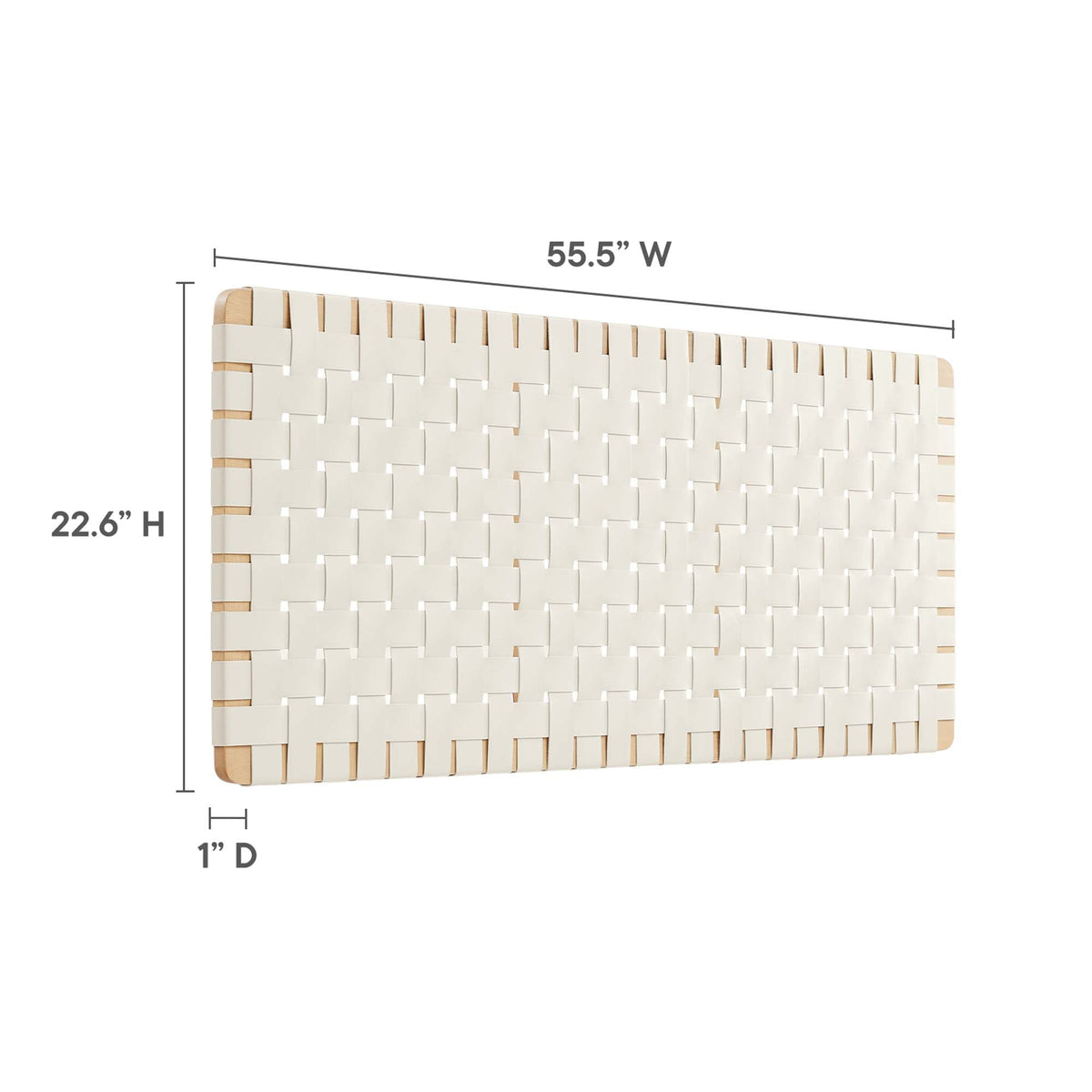 Sparta Weave vegan leather full headboard by Modway in natural beige with woven panels 55.5 W on Tampa Home & Garden Store
