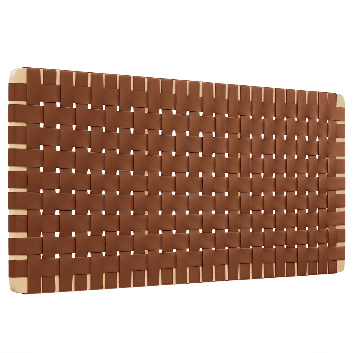 Sparta Weave vegan leather full headboard by Modway in Walnut Brown with woven straps on Tampa Home & Garden Store