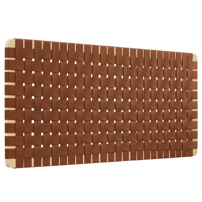 Sparta Weave vegan leather full headboard by Modway in Walnut Brown with woven straps on Tampa Home & Garden Store