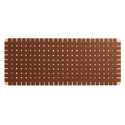 Sparta Weave Vegan Leather Full Headboard in Walnut Brown with natural wood accents on Tampa Home & Garden Store
