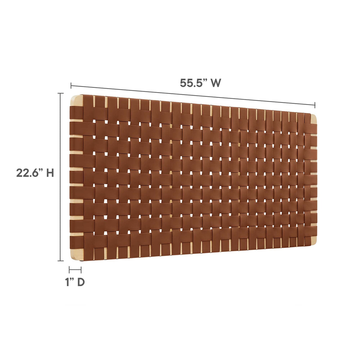 Sparta Weave vegan leather full headboard by Modway in walnut brown on Tampa Home & Garden Store