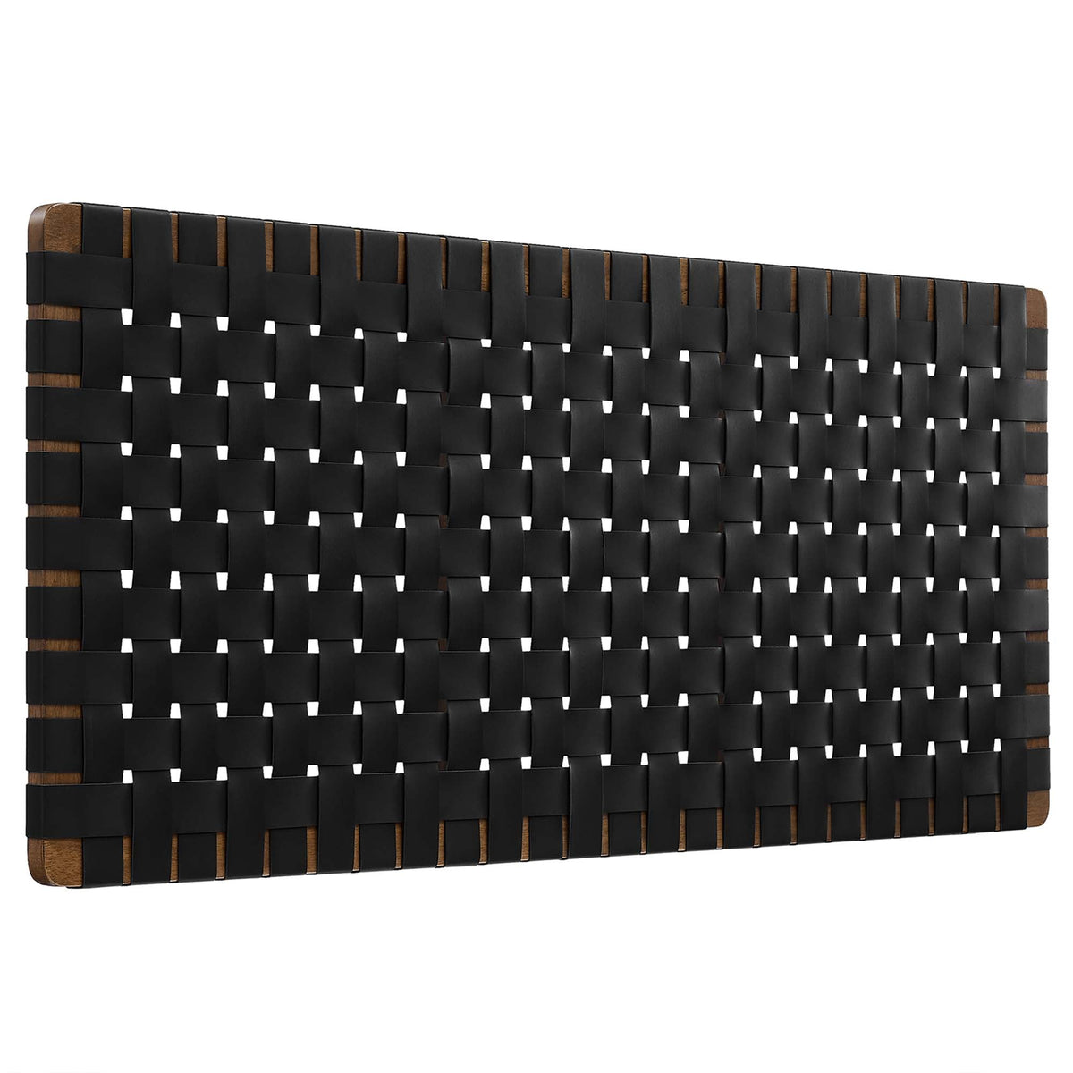 Sparta Weave vegan leather full headboard by Modway with black woven straps and wood frame on Tampa Home & Garden Store