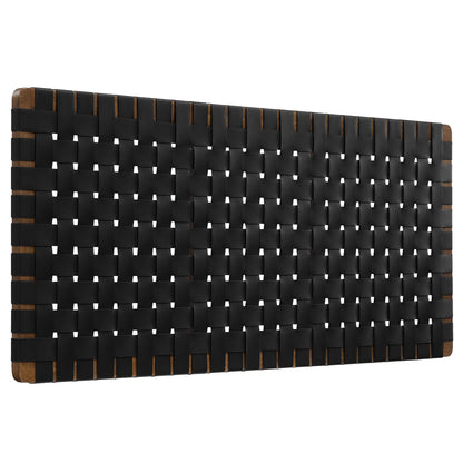 Sparta Weave vegan leather full headboard by Modway with black woven straps and wood frame on Tampa Home & Garden Store