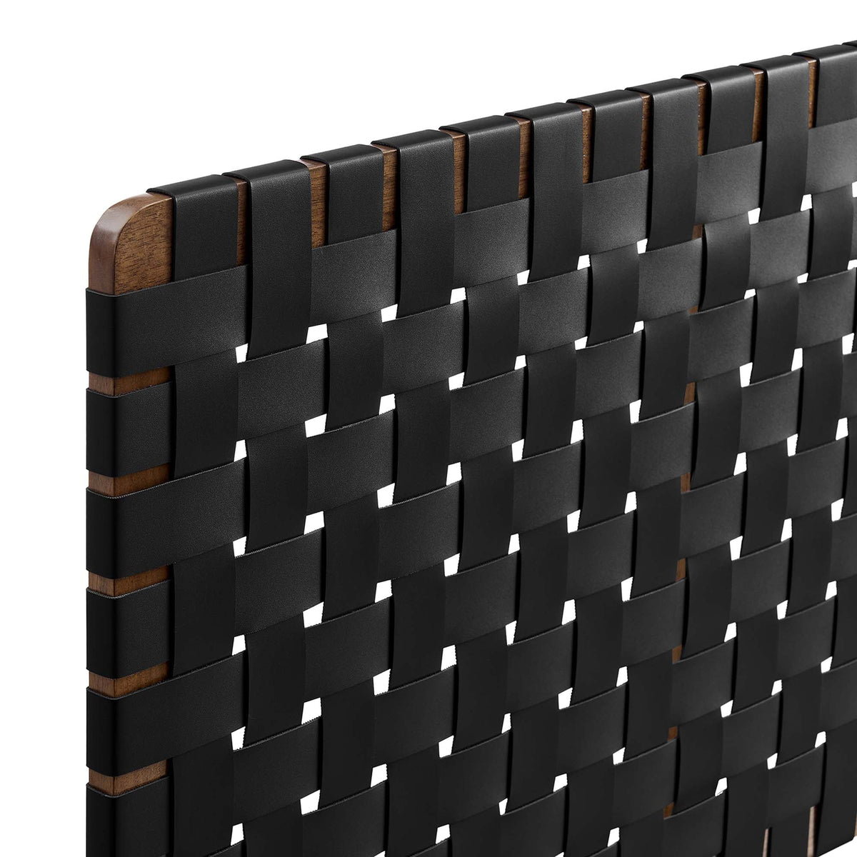 Sparta Weave vegan leather full headboard with black woven straps on wood frame by Modway on Tampa Home & Garden Store