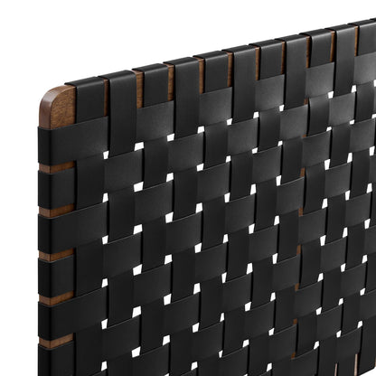 Sparta Weave vegan leather full headboard with black woven straps on wood frame by Modway on Tampa Home & Garden Store