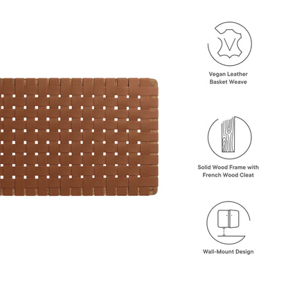 Sparta Weave vegan leather full headboard walnut brown basket weave by Modway on Tampa Home & Garden Store
