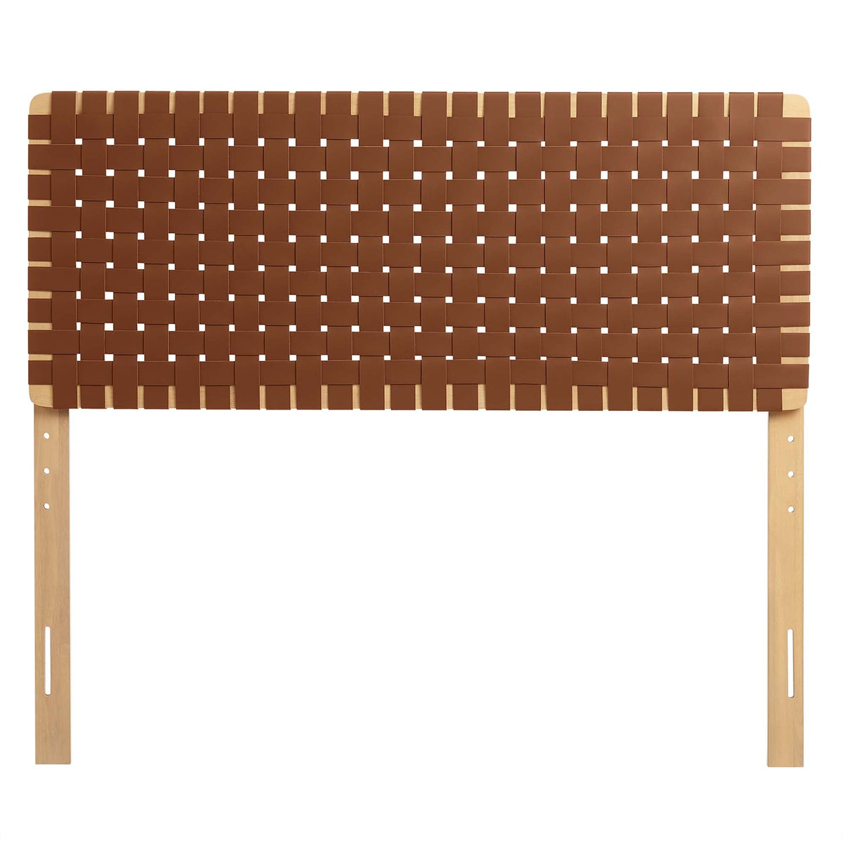 Sparta Weave Vegan Leather Headboard by Modway in brown woven panels on Tampa Home & Garden Store