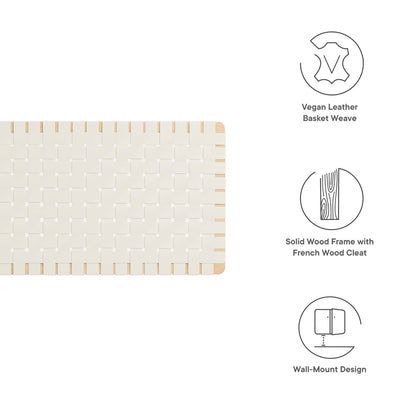 Queen Sparta vegan leather basket-weave headboard in ivory by Modway on Tampa Home & Garden Store
