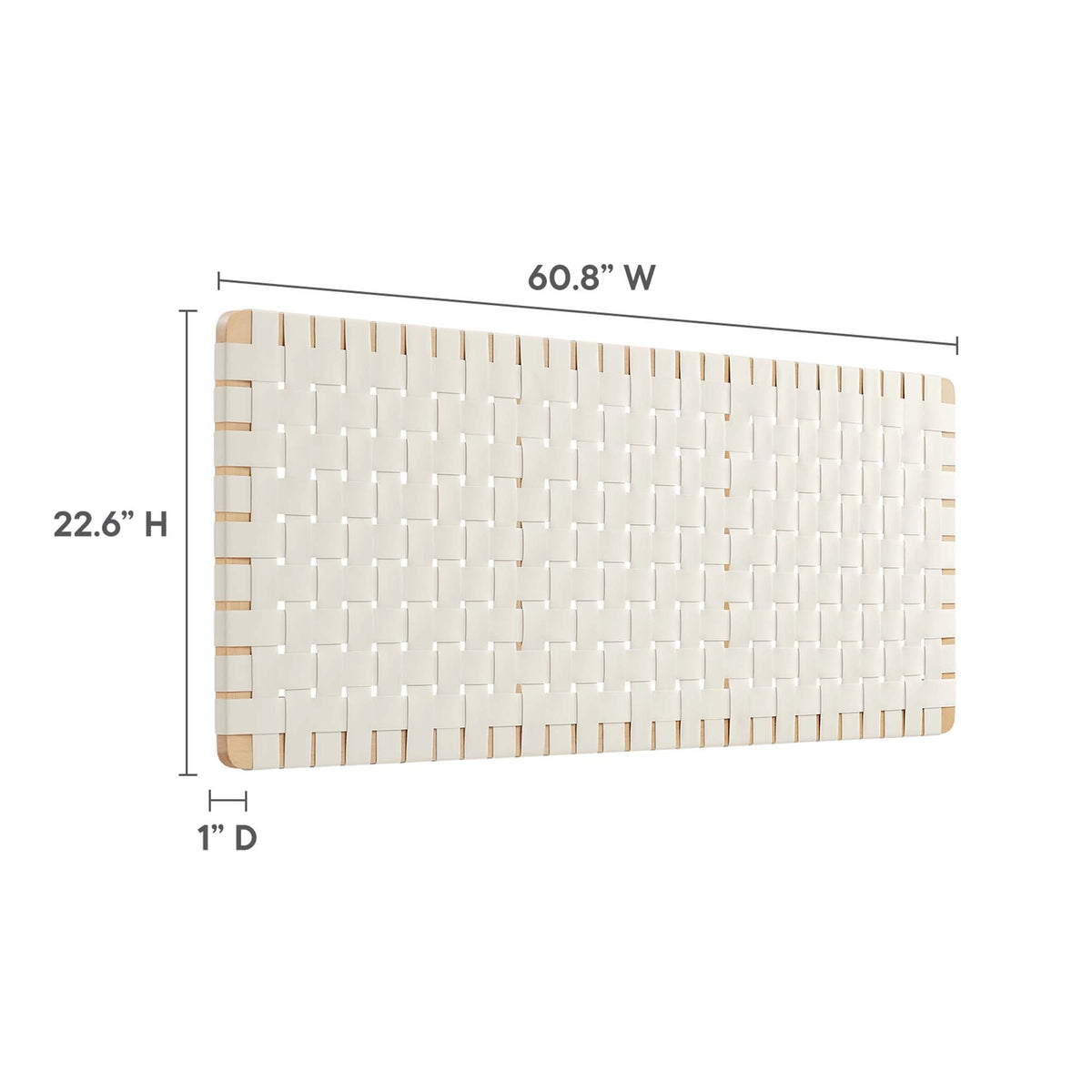 Sparta vegan leather weave queen headboard by Modway in ivory cream with woven panel texture on Tampa Home & Garden Store