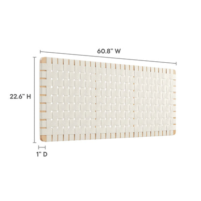 Sparta vegan leather weave queen headboard by Modway in ivory cream with woven panel texture on Tampa Home & Garden Store