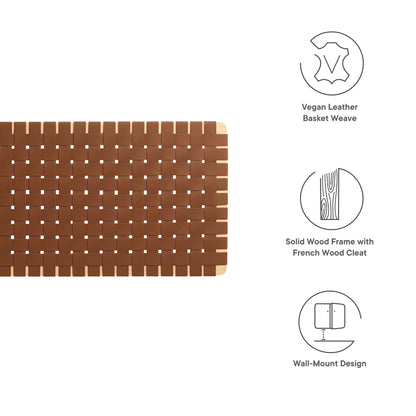 Queen headboard Sparta vegan leather basket weave in brown, Modway by HouseOfZazla on Tampa Home & Garden Store