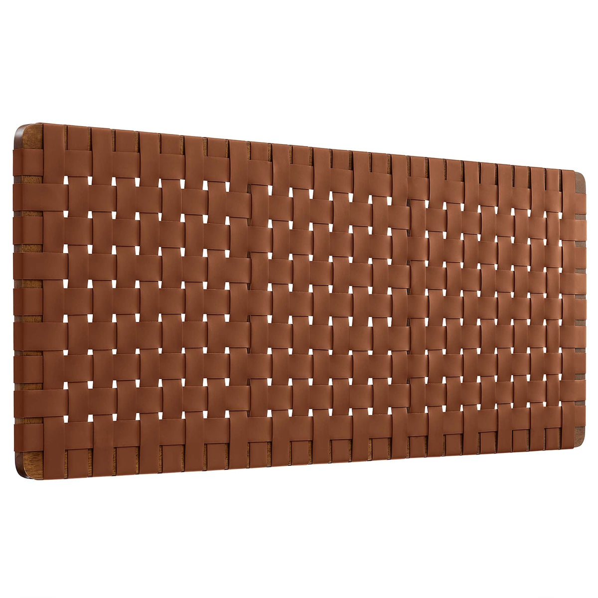 Sparta Vegan Leather Weave Queen Headboard brown woven straps by Modway on Tampa Home & Garden Store