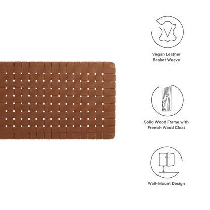Sparta vegan leather weave queen headboard by Modway in brown basket weave on Tampa Home & Garden Store