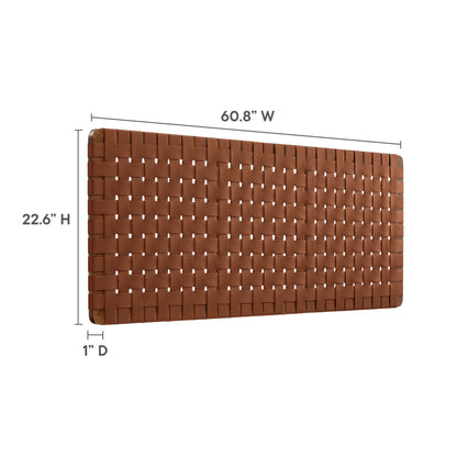 Sparta vegan leather weave queen headboard by Modway brown woven panels on Tampa Home & Garden Store