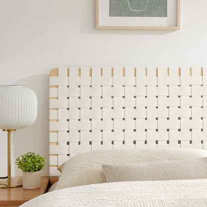 Sparta Weave vegan leather headboard white woven panel design Modway on Tampa Home & Garden Store