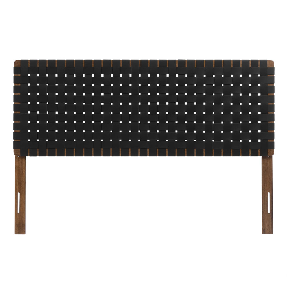 Sparta Weave Vegan Leather Headboard black woven panels with wood frame on Tampa Home & Garden Store