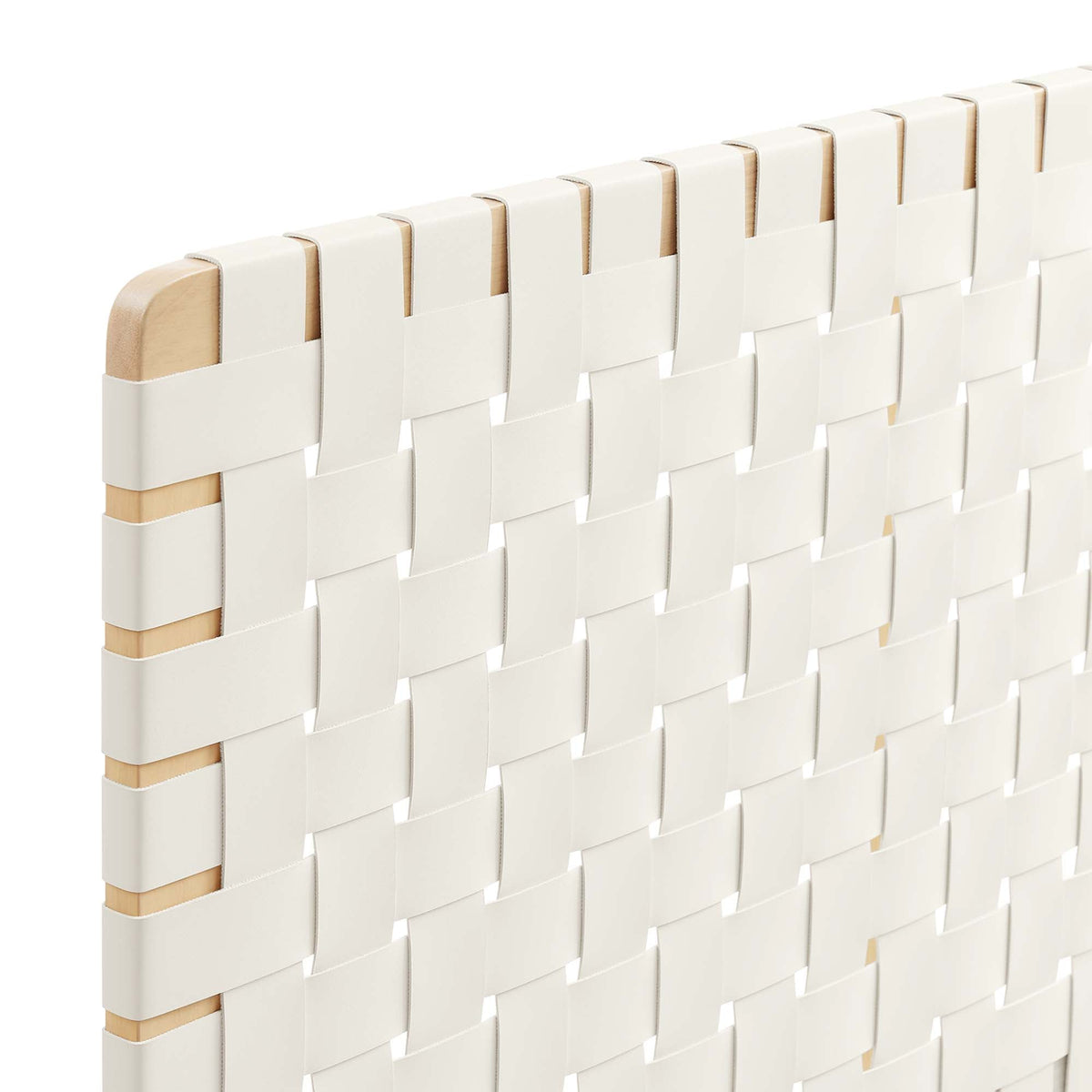 Sparta Weave vegan leather headboard with cream woven straps over a wood frame Modway on Tampa Home & Garden Store