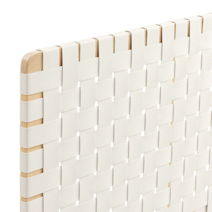 Sparta Weave vegan leather headboard with cream woven straps over a wood frame Modway on Tampa Home & Garden Store