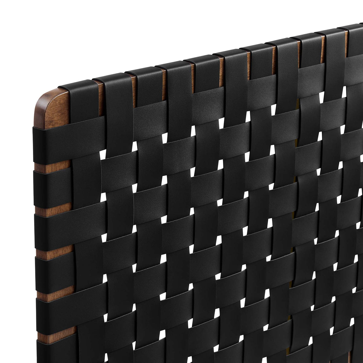 Sparta Weave Vegan Leather Headboard by Modway, black woven straps over wood frame on Tampa Home & Garden Store