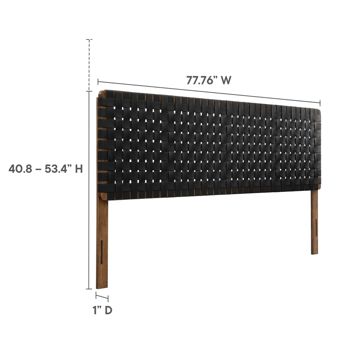 Sparta Weave vegan leather headboard black woven panels on wood frame by Modway on Tampa Home & Garden Store
