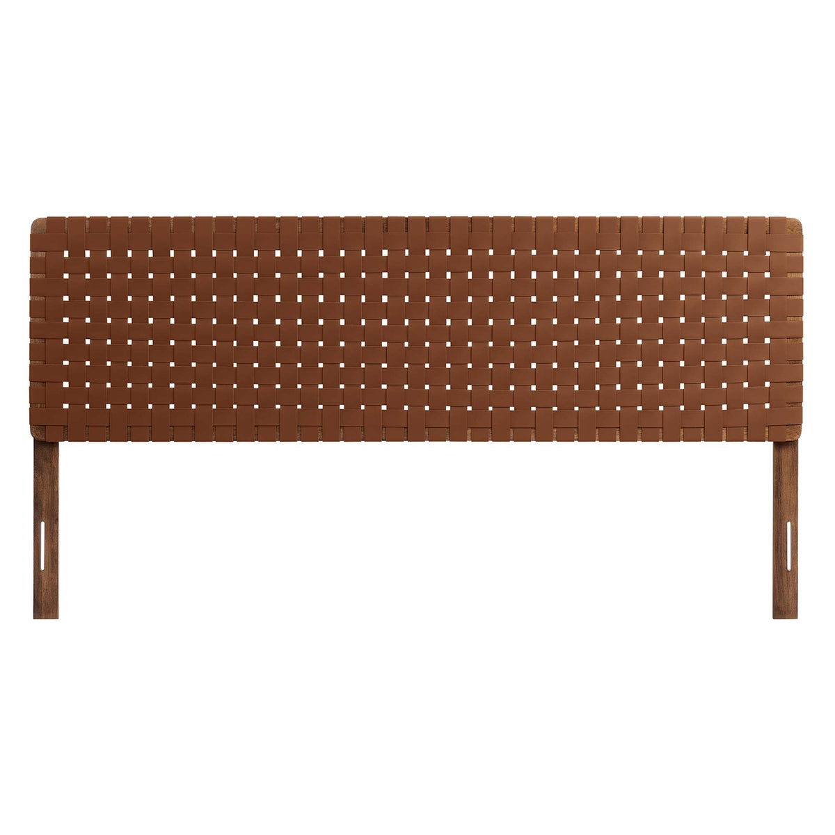 Sparta Weave vegan leather headboard brown woven straps on Tampa Home & Garden Store