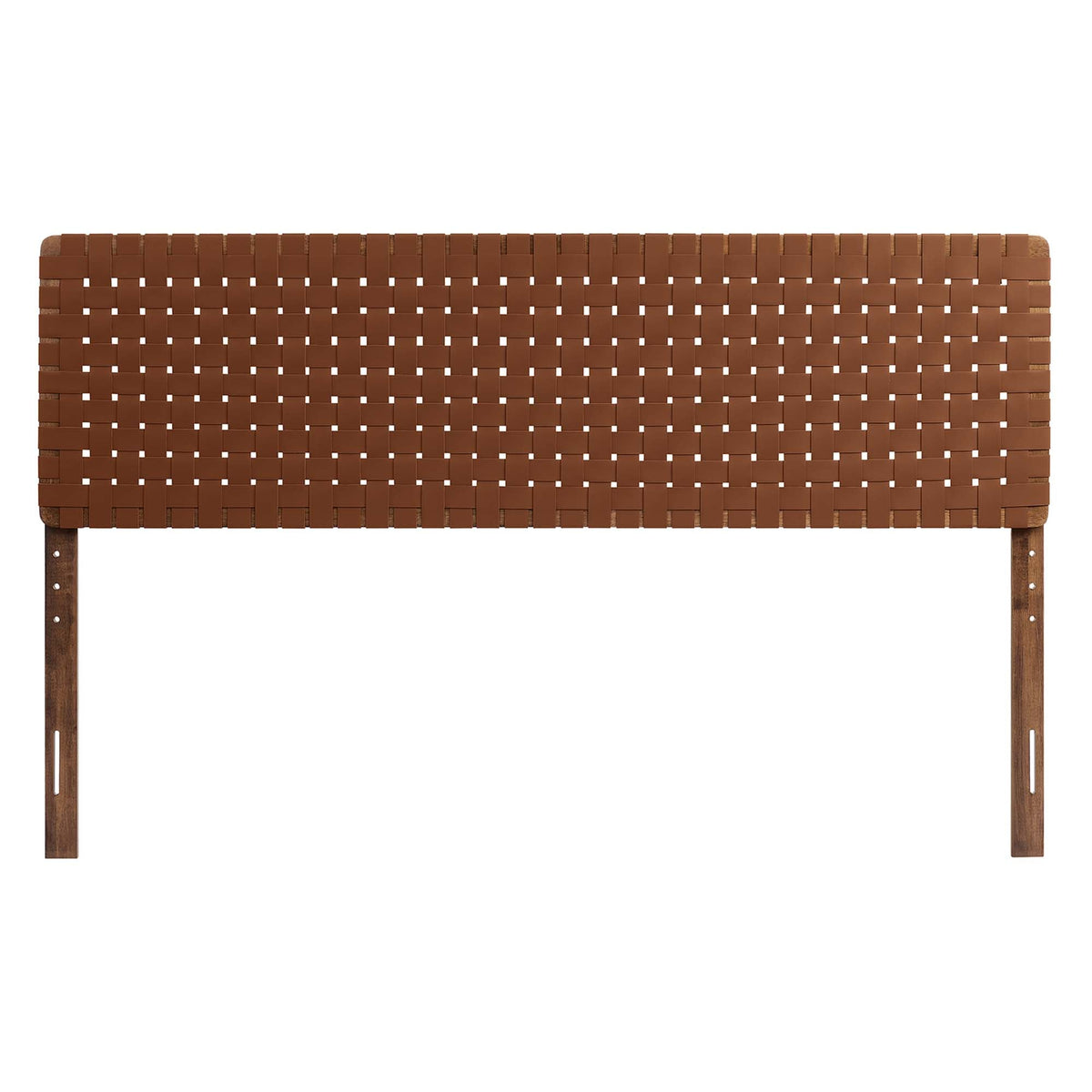 Sparta Weave vegan leather headboard brown woven straps with wood frame by HouseOfZazla on Tampa Home & Garden Store