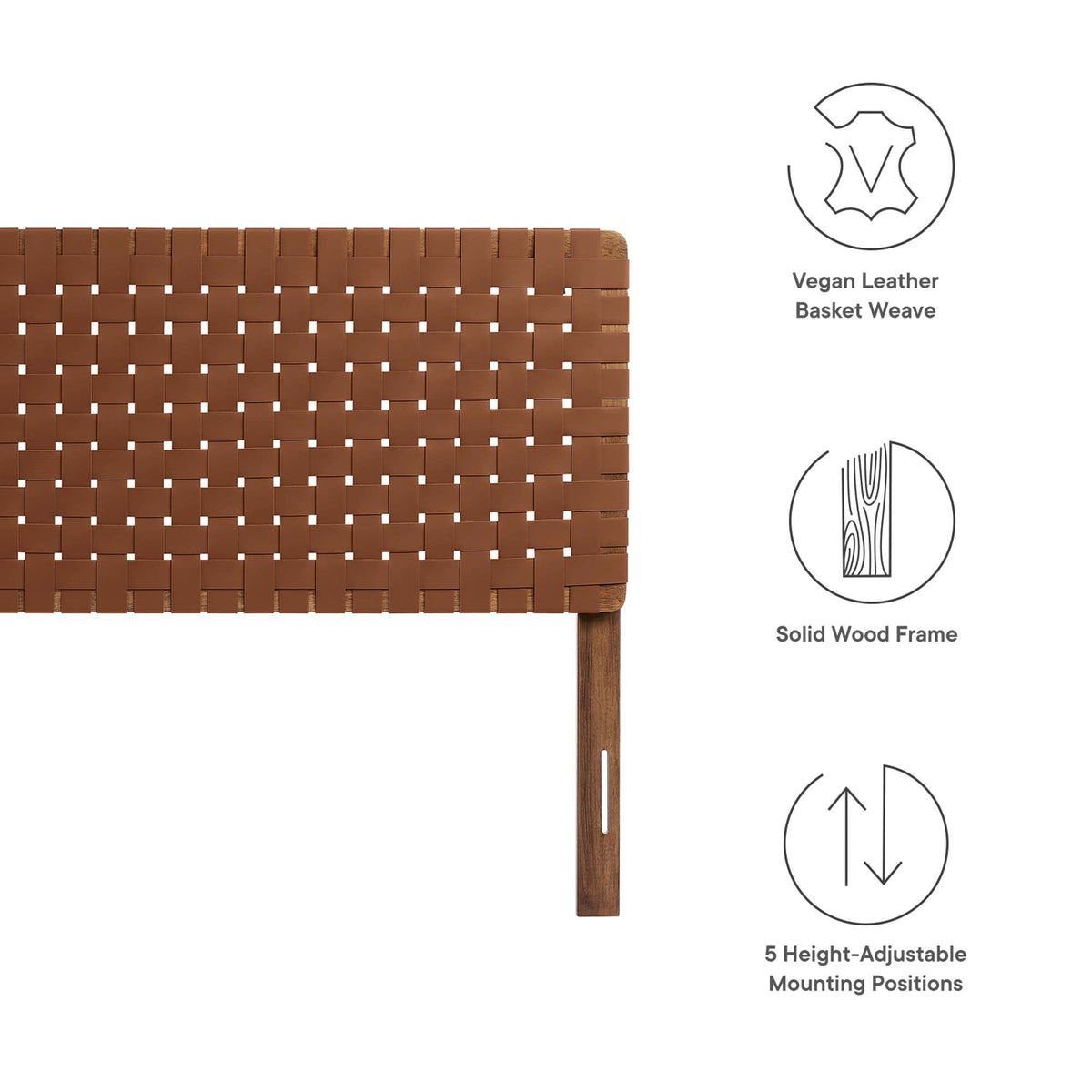 Sparta Weave vegan leather headboard brown basket-weave texture HouseOfZazla on Tampa Home & Garden Store
