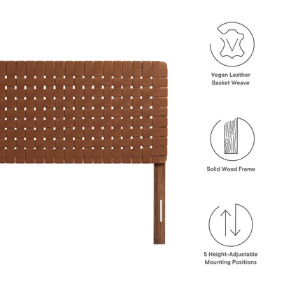 Sparta Weave vegan leather headboard brown basket-weave texture HouseOfZazla on Tampa Home & Garden Store
