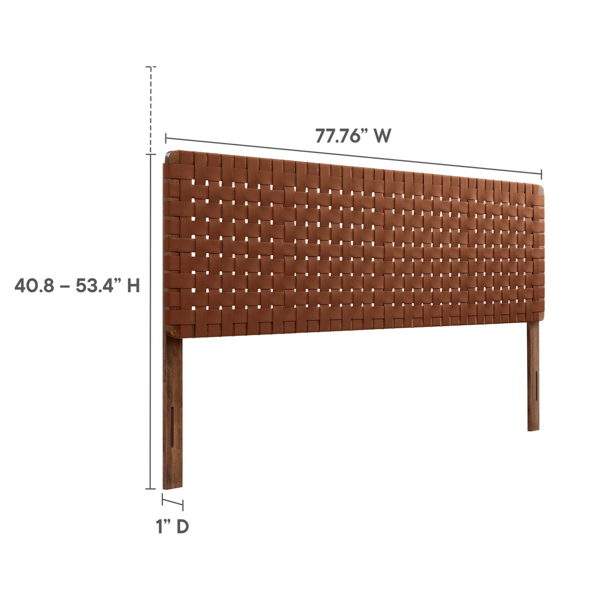 Sparta Weave vegan leather headboard by Modway; brown woven headboard with wooden legs on Tampa Home & Garden Store