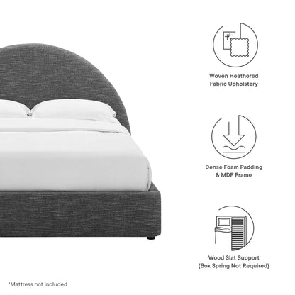 Resort upholstered fabric arched round platform bed by Modway, dark grey fabric on Tampa Home & Garden Store
