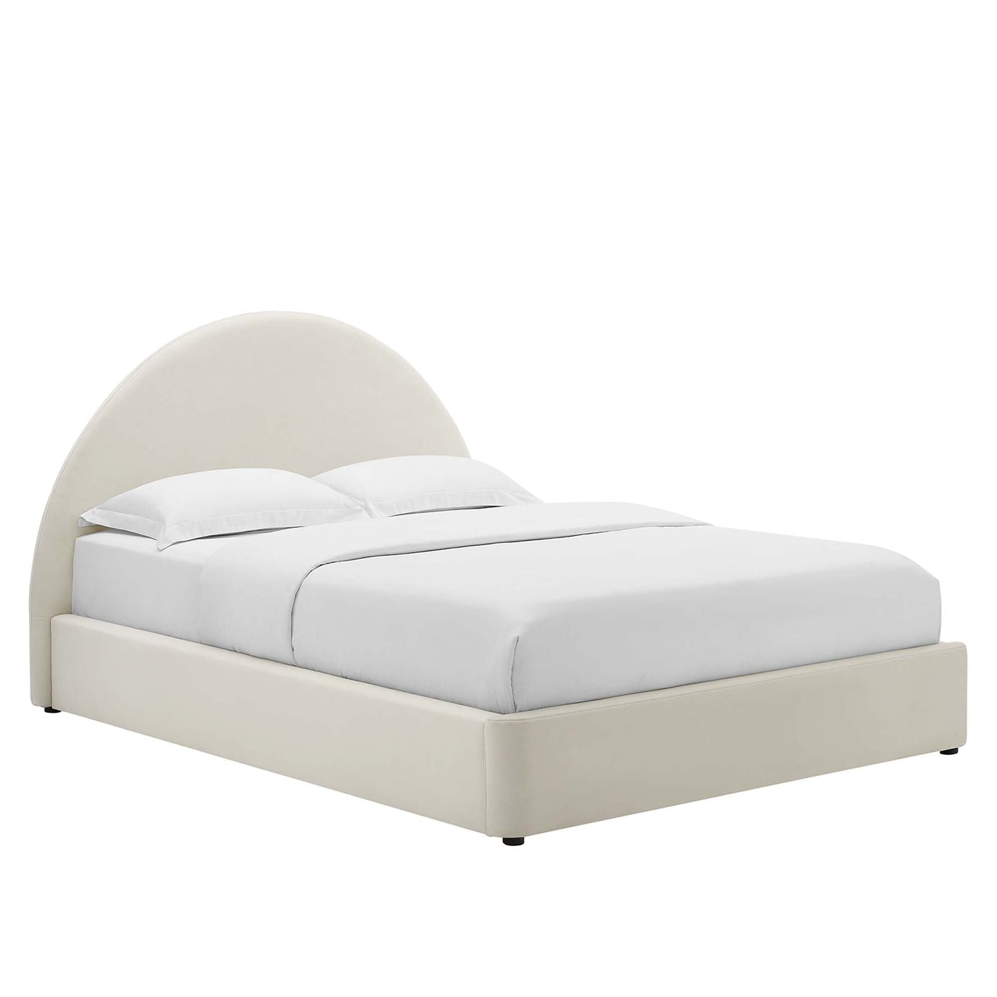 Velvet Arched Full Platform Bed and Resort Style