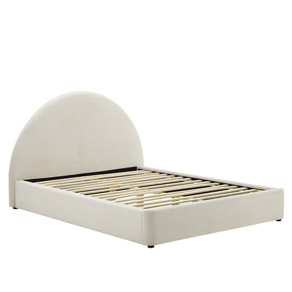 Velvet Arched Full Platform Bed and Resort Style