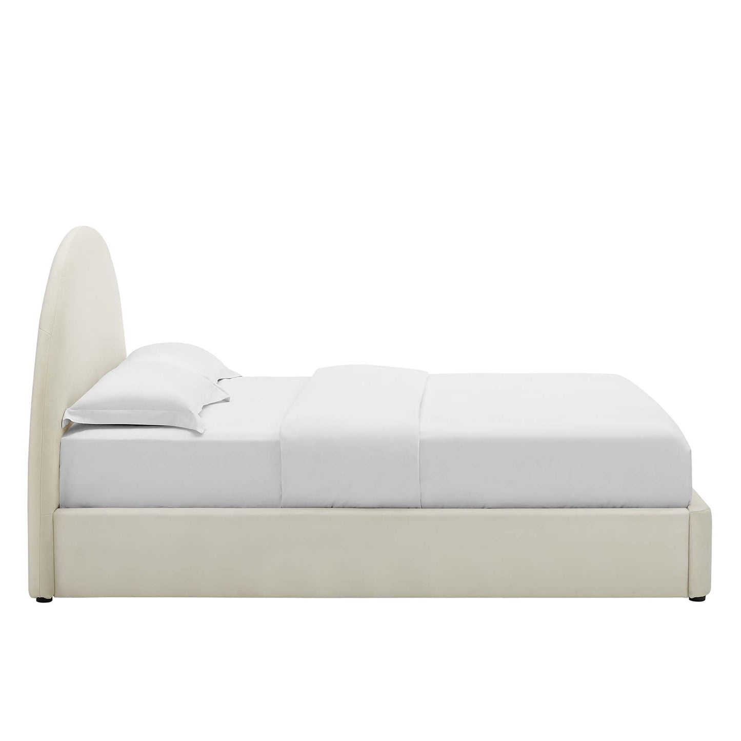 Velvet Arched Full Platform Bed and Resort Style